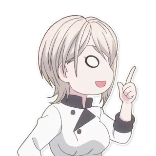 🤔 anime, chef, cooking, cartoon, character, pointing telegram sticker
