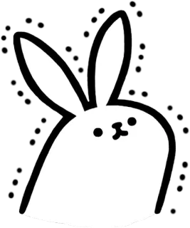 😰 bunny, rabbit, animal, cute, cartoon, sticker telegram sticker