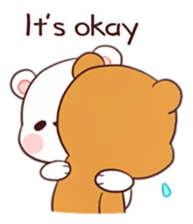💑 It's okay conforto, urso, fofo, abraço, apoio, empatia telegram sticker