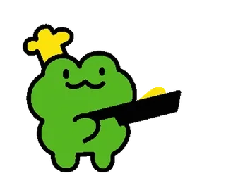 💚 Frosch, Koch, Messer, Kochen, Essen, niedlich, Cartoon whatsapp sticker
