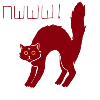 😱 ПШШШ! kucing, rusia, teks, hewan, punggung melengkung telegram sticker