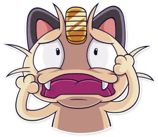 😱 Meowth Мультфильм, Покемон, Аниме, Кот, Мяут telegram sticker