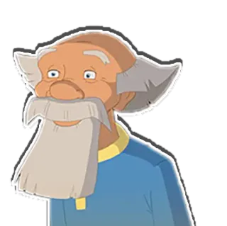 ☺️ kreskówka, starzec, dziadek, mądry, postać telegram sticker