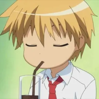 💁 Anime, Junge, Trinken, Niedlich, Cartoon telegram sticker