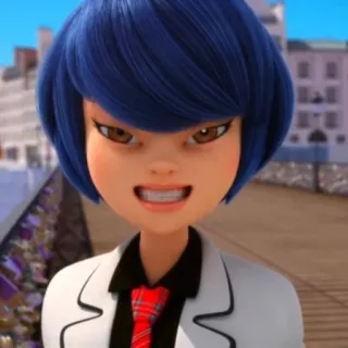 🐉 Kagami Tsurugi Miraculous: Tales of Ladybug & Cat Noir Anime, Cartoon, Wütend, Finsterblick, Rote Krawatte telegram sticker