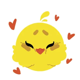 😍 kurczak, ptak, słodki, serce, żółty telegram sticker