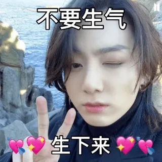 👶 不要生气
生下来 kpop, peace sign, heart, wink, chinese text, cute telegram sticker