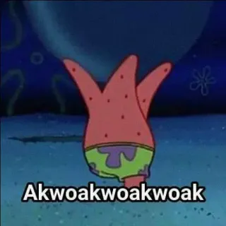 ➖ Patrick Star SpongeBob SquarePants Akwoakwoakwoak Patrick Étoile, Bob l'éponge, Dessin animé, Mème, Drôle, Niais telegram sticker