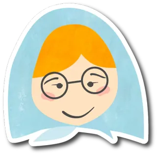😇 cartoon, face, glasses, smile, headscarf whatsapp sticker