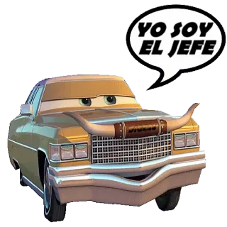 🤴 YO SOY EL JEFE carro, desenho animado, balão de fala, chefe, chefe telegram sticker