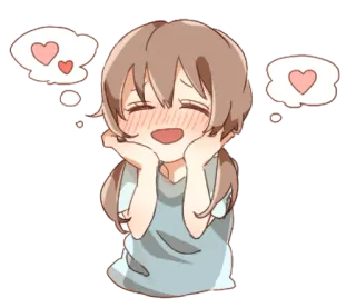 👩 Anime, Liebe, Süß, Herzen, Cartoon, Erröten telegram sticker