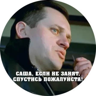 📱 САША, ЕСЛИ НЕ ЗАНЯТ, СПУСТИСЬ ПОЖАЛУЙСТА! telegram sticker
