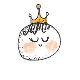 👑 каваий, корона, милый, сонный, румянец, мультфильм telegram sticker