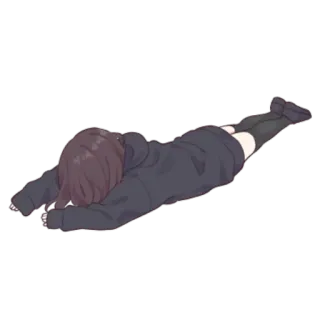 😶 аниме, лежа, уставший, грустный, манга telegram sticker
