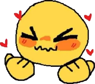 😍 Emoji, Feliz, Fofo, Amarelo, Amor, Corar whatsapp sticker