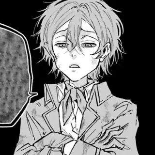 🕸 Anime, Manga, Charakter, Junge, Traurig, Skizze telegram sticker