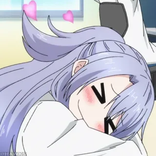 🧪 动漫, 女孩, 爱心, 可爱, 困 telegram sticker