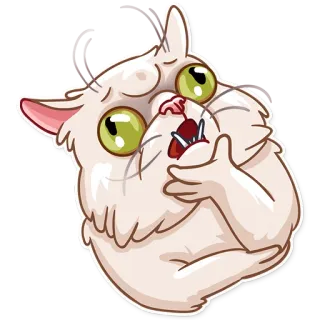 🤔 gato, pegatina, animal, dibujo animado, expresión, gracioso, mono telegram sticker