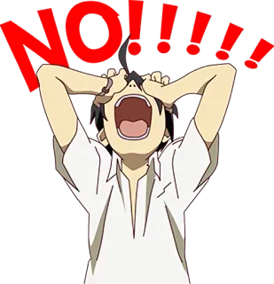 🚫 NO!!! anime, jengkel, berteriak, frustrasi, tidak, protes telegram sticker