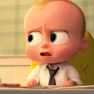 😕 Boss Baby The Boss Baby Dessin animé, Bébé, Patron, Costume, Cravate telegram sticker