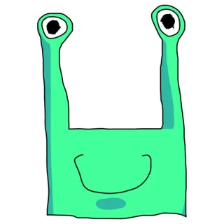 🐌 verde, cartone animato, faccia, creatura, occhi, divertente, mostro whatsapp sticker