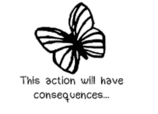 🦋 This action will have consequences... бабочка, последствия, действие, влияние, предупреждение, заявление telegram sticker