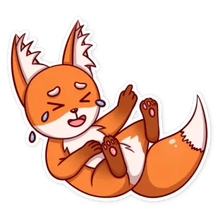 😂 lis, kreskówka, środkowy palec, obraźliwy gest, naklejka telegram sticker
