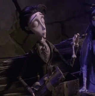 ♣ Victor Van Dort Corpse Bride コープスブライド, ビクター・ヴァン・ドート, ティム・バートン, アニメ, 映画, ハロウィン, ゴシック whatsapp sticker