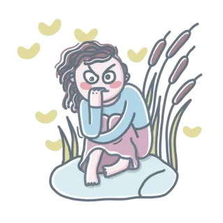 😖 心配, 不安, 緊張, 座る, 動揺, ストレス telegram sticker