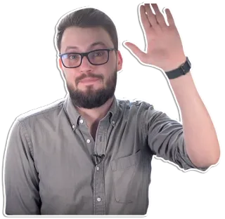 👋 Mann, winkend, Person, Brille, Gruß whatsapp sticker