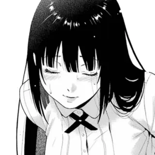 ♣️ anime, manga, girl, crying, sad, black hair telegram sticker