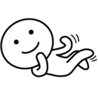 🙂 cartoon, character, white, black, minimalist, smile, kawaii whatsapp sticker