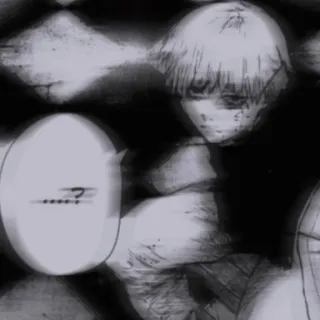 🖤 ......? anime, manga, question, blood, gore, disturbing whatsapp sticker