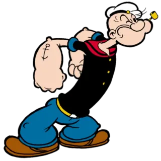 😈 Popeye desenho animado, marinheiro, espinafre, cachimbo, âncora telegram sticker