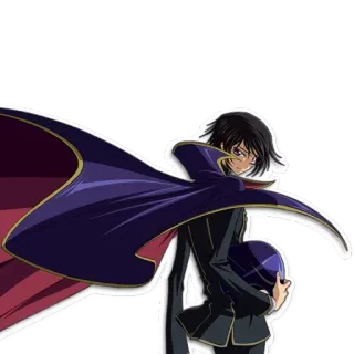 🚶 Lelouch Lamperouge Code Geass anime, Code Geass, Lelouch, mask, Zero, character, cape telegram sticker