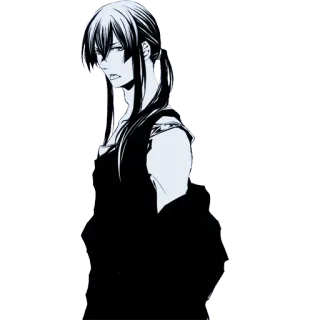 😛 anime, manga, character, black and white whatsapp sticker