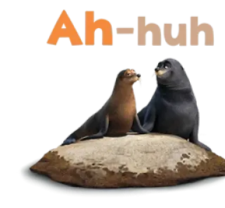 🙄 Ah-buh アザラシ, 動物, かわいい, アシカ telegram sticker
