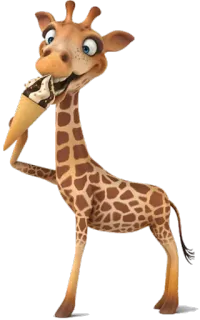 🍦 Giraffe, Eis, Tier, Cartoon, Lustig, Dessert, Süß telegram sticker