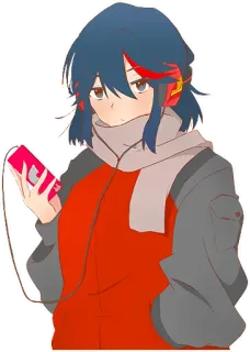🎧 Anime, Słuchawki, Postać, Szalik, Muzyka, Telefon telegram sticker