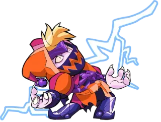 😳 personnage, combat, éclair, jeu vidéo whatsapp sticker