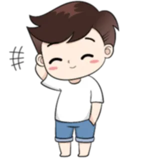 🤠 만화, 소년, 귀여운, 일러스트 whatsapp sticker