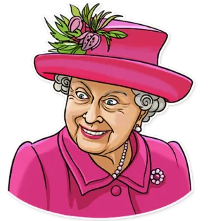 😬 Queen Elizabeth II reina, isabel, real, retrato, dibujos animados telegram sticker