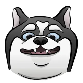 🤪 anjing, husky, binatang, hewan peliharaan, kartun telegram sticker
