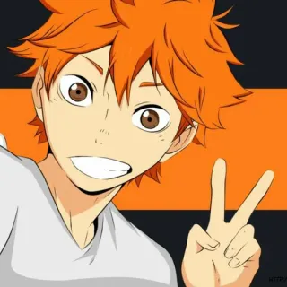 ❤️ Hinata Shoyo Haikyuu!! アニメ, ハイキュー!!, 日向翔陽, バレーボール, 漫画 telegram sticker