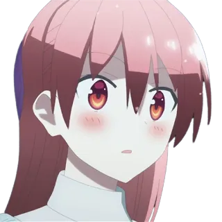 😳 anime, cô gái, tóc hồng, dễ thương telegram sticker