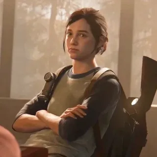 🪶 Ellie Williams The Last of Us видеоигра, выживание, постапокалипсис, зомби, оружие telegram sticker