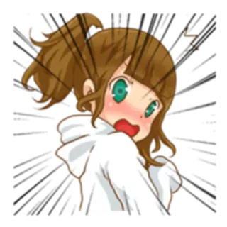 😳 animé, choqué, surpris, dessin animé, mignon, fille, kawaii telegram sticker