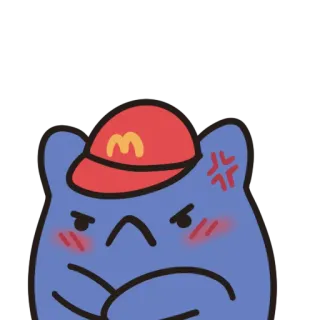 😡 Dibujo animado, Enojado, Pegatina, McDonalds, Sombrero, Lindo telegram sticker