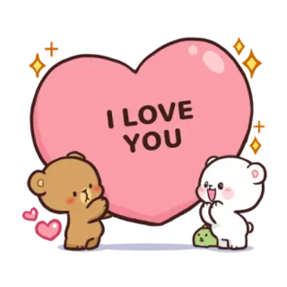 🥰 I LOVE YOU amor, coração, ursos, fofo, romântico telegram sticker