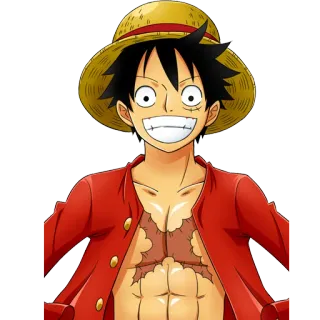 😁 Luffy One Piece Anime, Mangá, One Piece, Luffy, Pirata, Chapéu de Palha telegram sticker